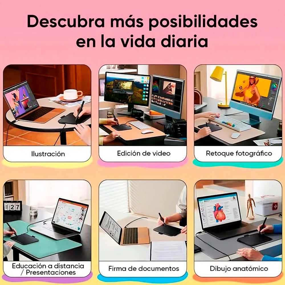 XP-PEN DECO 640 TABLETA GRÁFICA WINDOWS MACOS 13 14 ANDROID LEVEL 16384 - 6