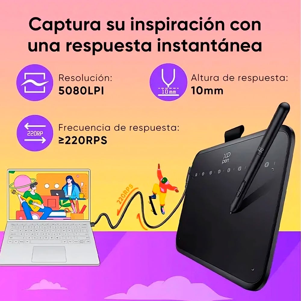 XP-PEN DECO 640 TABLETA GRÁFICA WINDOWS MACOS 13 14 ANDROID LEVEL 16384 - 8