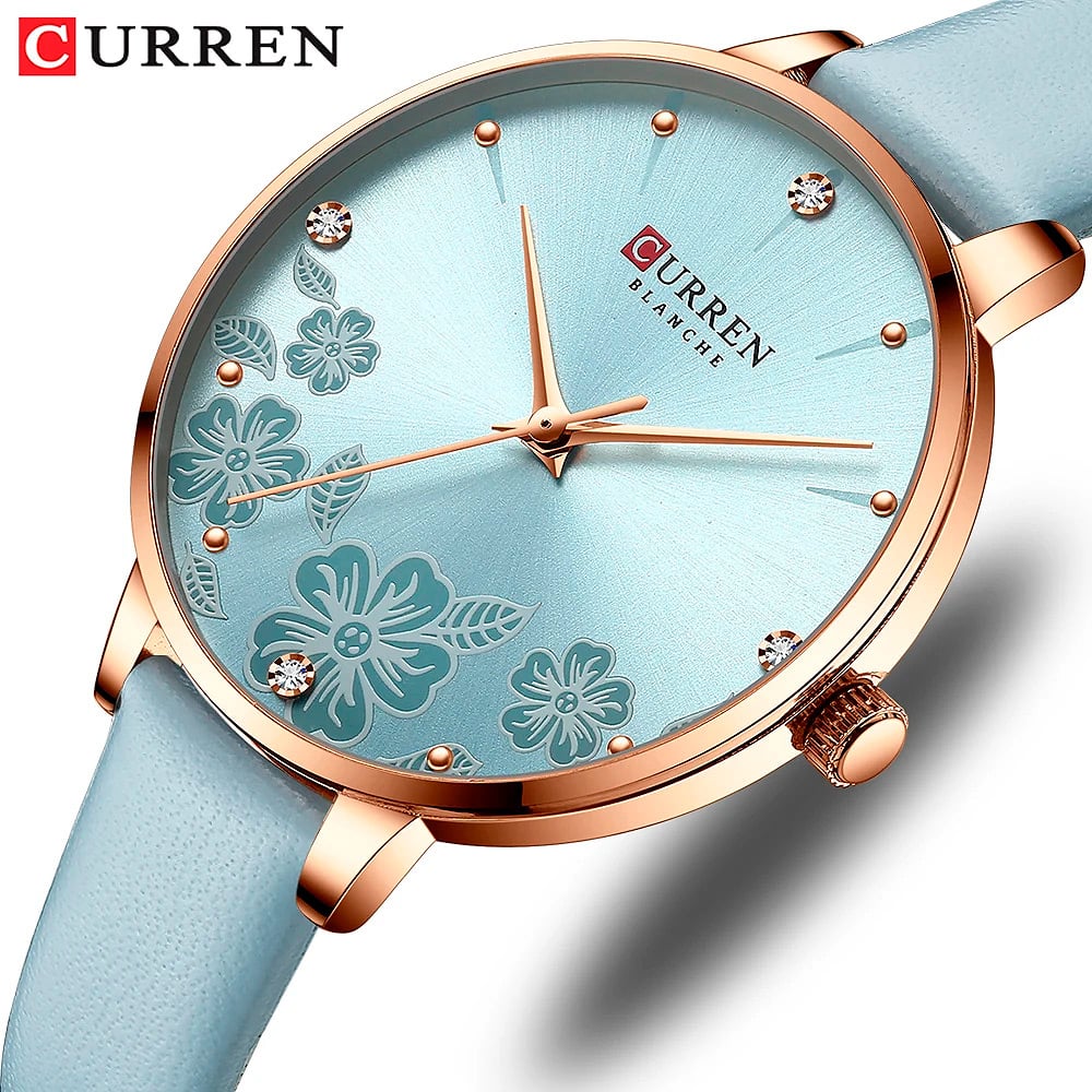 CURREN LADIES RELOJ PARA MUJER CELESTE IMPERMEABLE ORO ROSA - 2