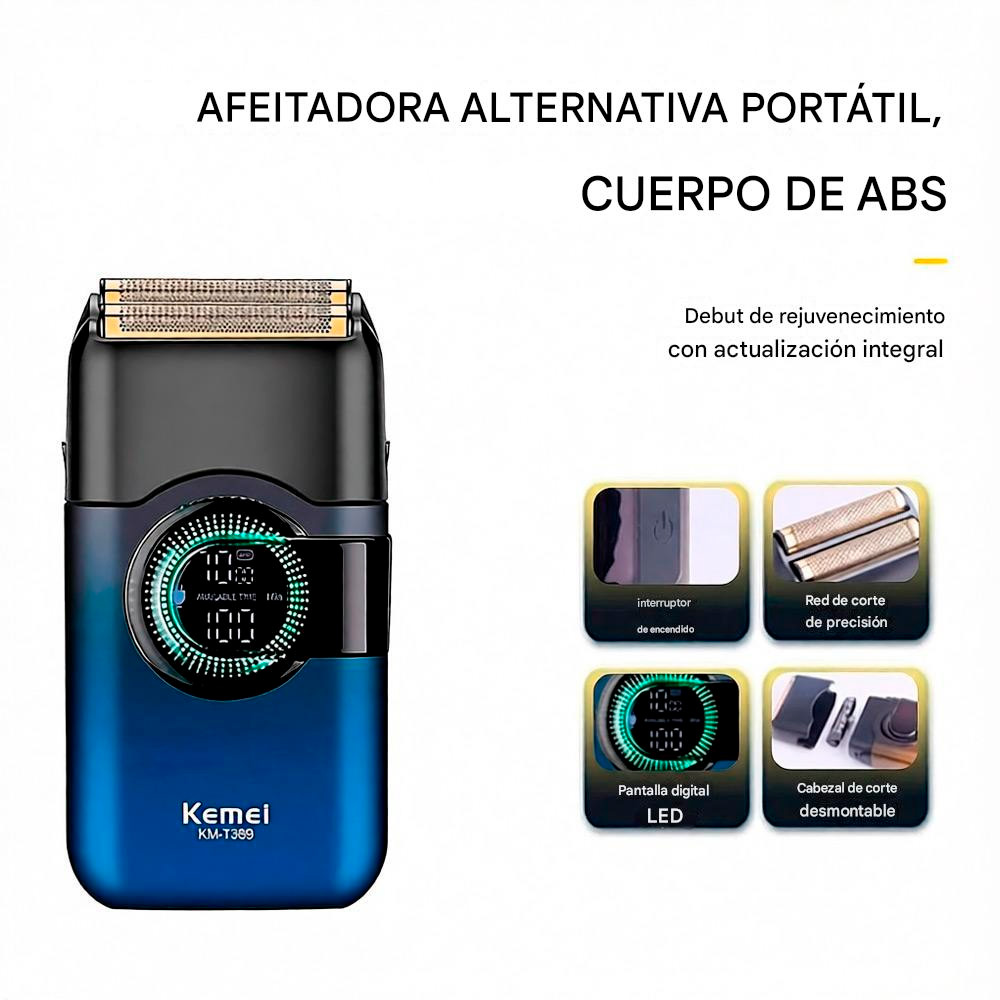 KEMIE KM T389 MAQUINA CORTADORA AFEITADORA SHAVER IPX5 7500 RPM - 4