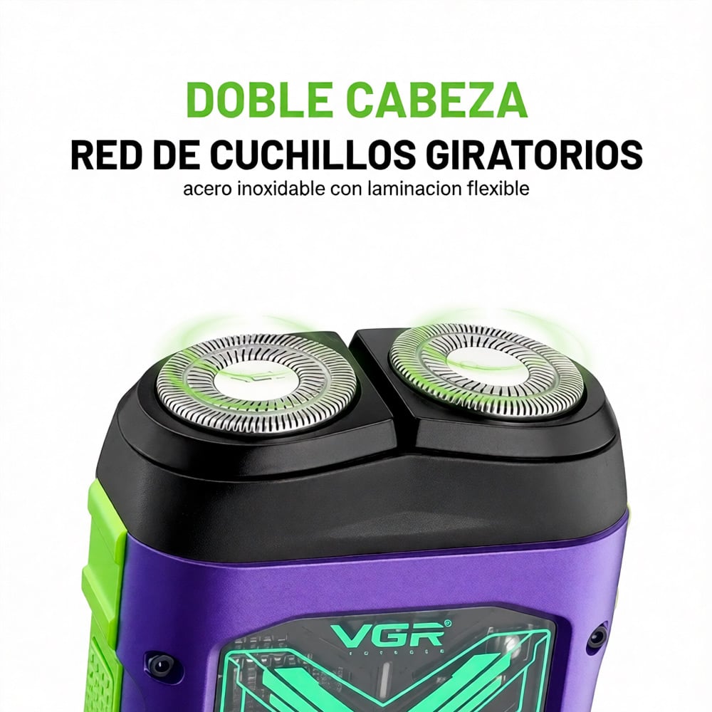 VGR V-344 SHAVER AFEITADORA INALAMBRICA RECARGABLE 8000 RPM IPX6 - 5