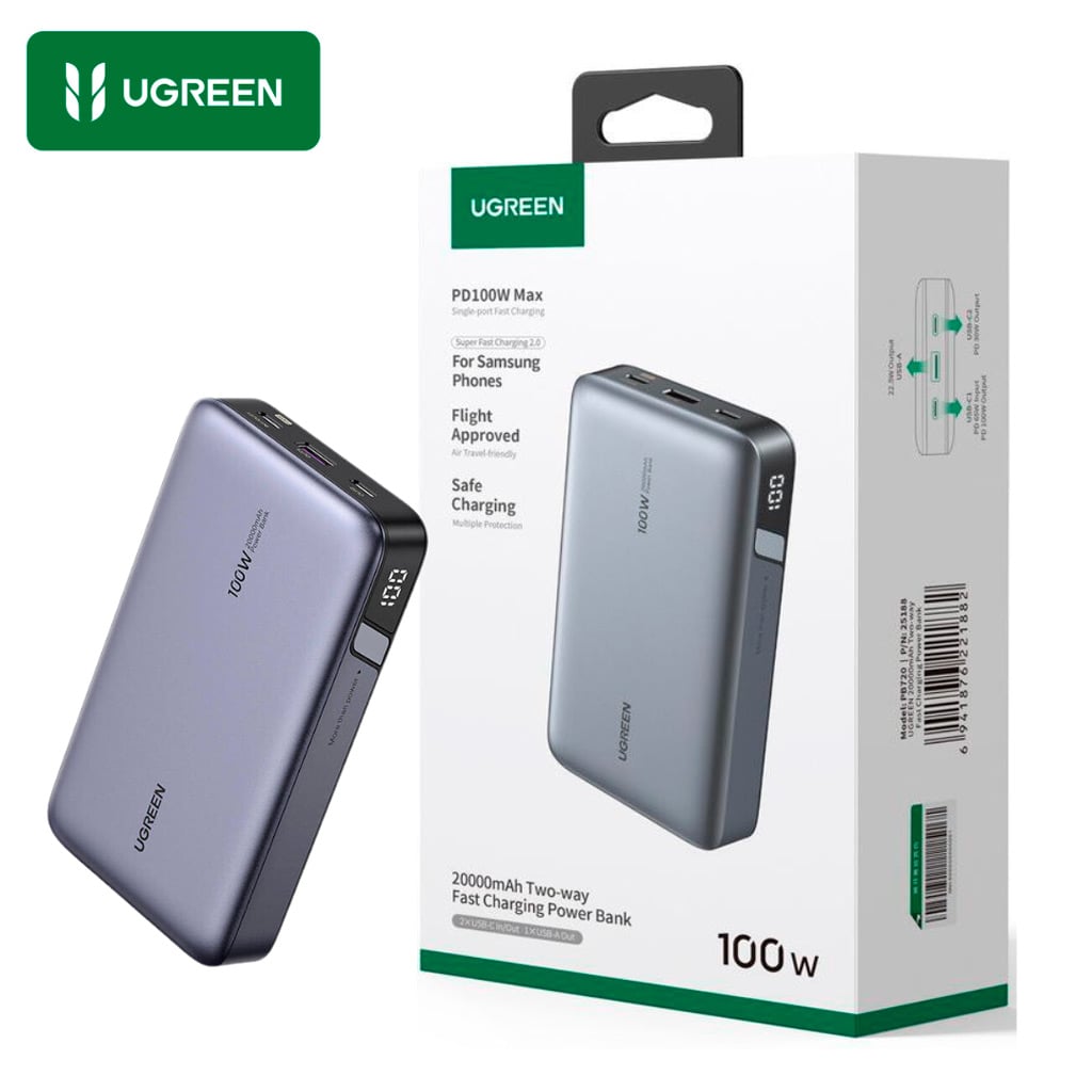 UGREEN PB720 25188 POWER BANK 20000MAH 100W CARGA RAPIDA - 1
