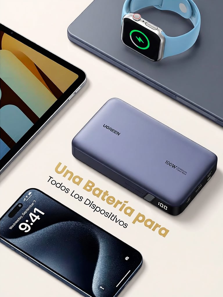 UGREEN PB720 25188 POWER BANK 20000MAH 100W CARGA RAPIDA - 2