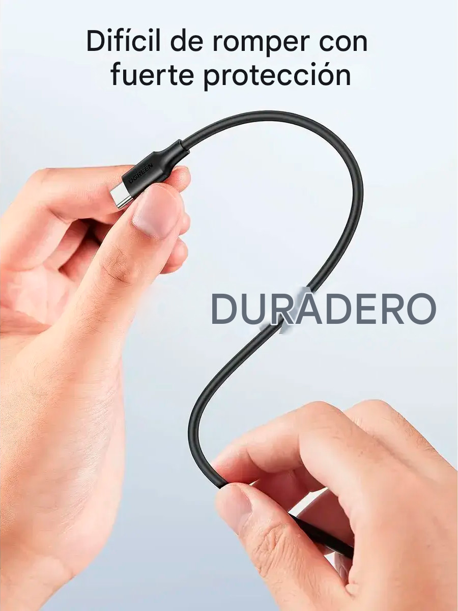 CABLE UGREEN US286 TIPO C A C CARGA RAPIDA 60W 2MTS - 8