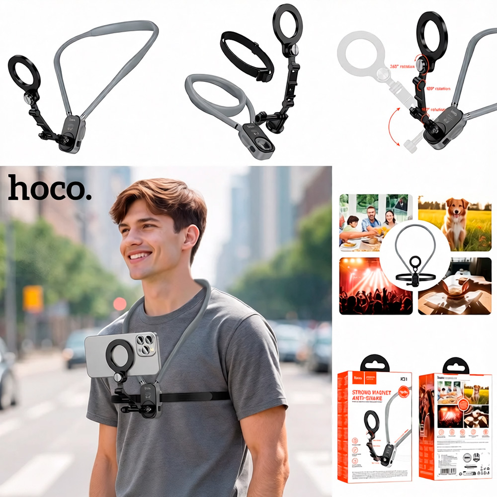 HOCO K31 SOPORTE CELULAR CAMARA ACCION PARA COLGAR AL CUELLO - 3