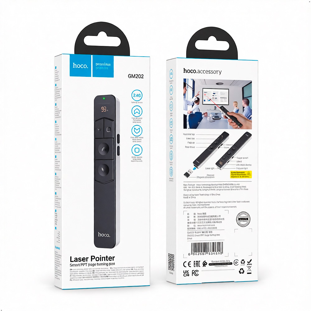 PRESENTADOR DIAPOSITIVA PUNTERO LÁSER HOCO GM202 CONTROL REMOTO - 8