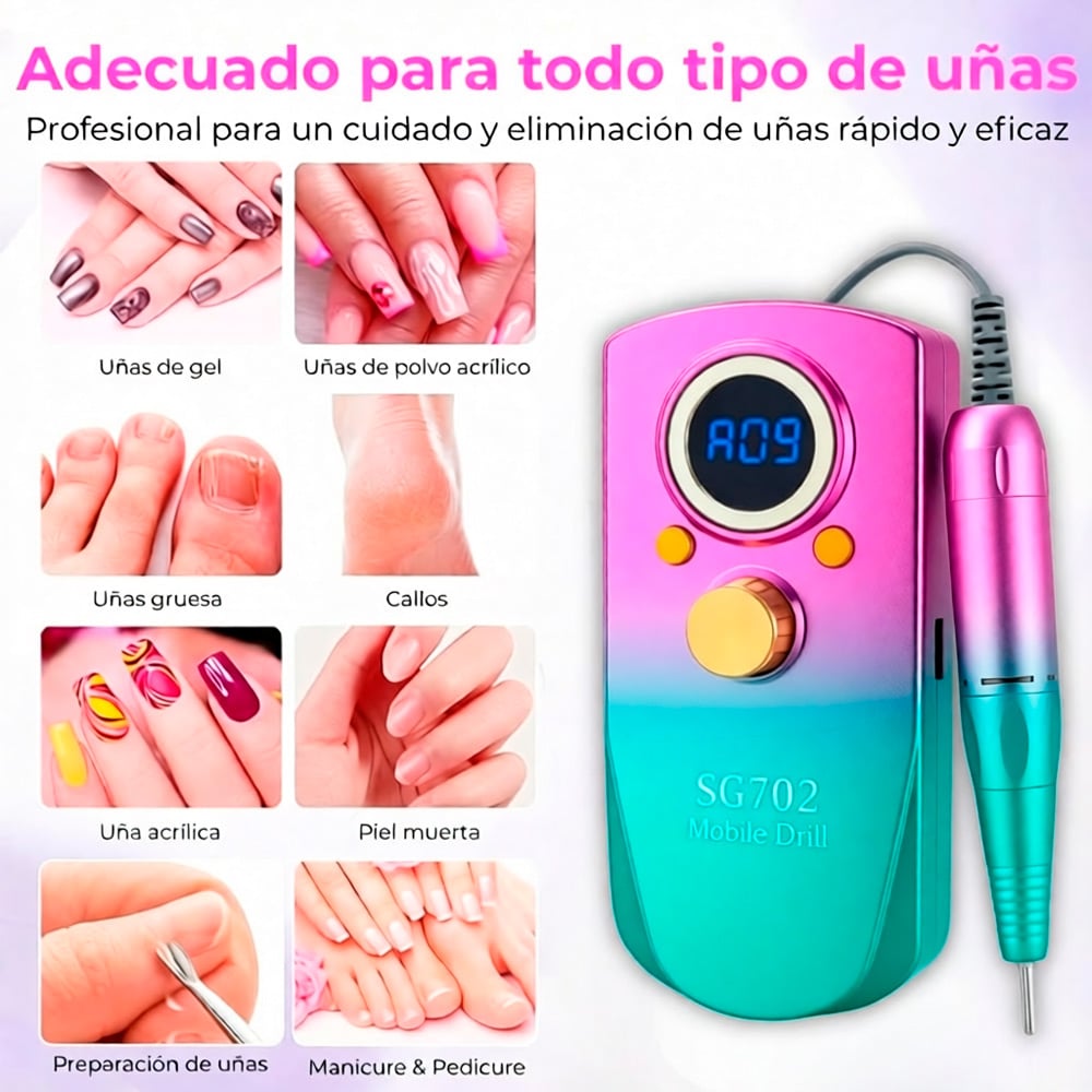 PULIDOR DE UÑAS PROFECIONAL SG702 3500RPM + KIT DE PULIDO - 2
