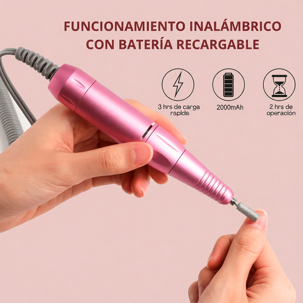 PULIDOR DE UÑAS PROFECIONAL SG702 3500RPM + KIT DE PULIDO - 3
