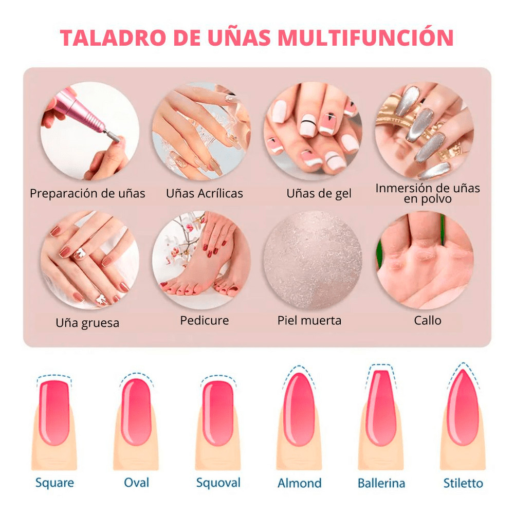PULIDOR DE UÑAS PROFECIONAL SG702 3500RPM + KIT DE PULIDO - 5