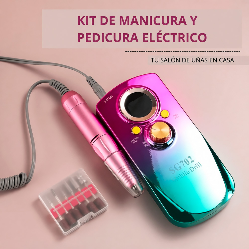 PULIDOR DE UÑAS PROFECIONAL SG702 3500RPM + KIT DE PULIDO - 6