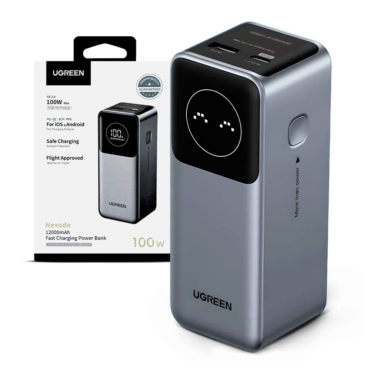 POWER BANK UGREEN PB724 NEXODE 12000MAH 100W PANTALLA DIGITAL - 1
