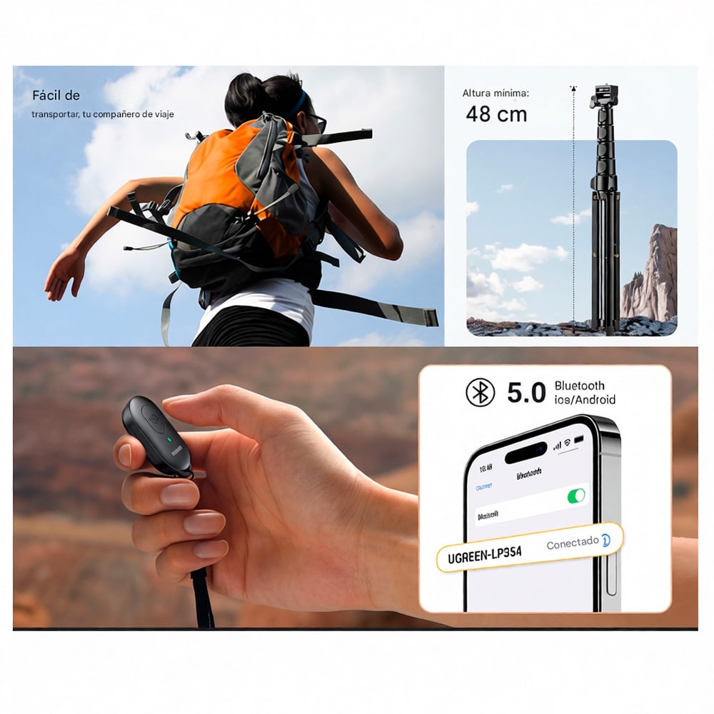 UGREEN LP680 TRIPODE PALO SELFIE BLUETOOTH SMARTPHONE 1.7M - 9