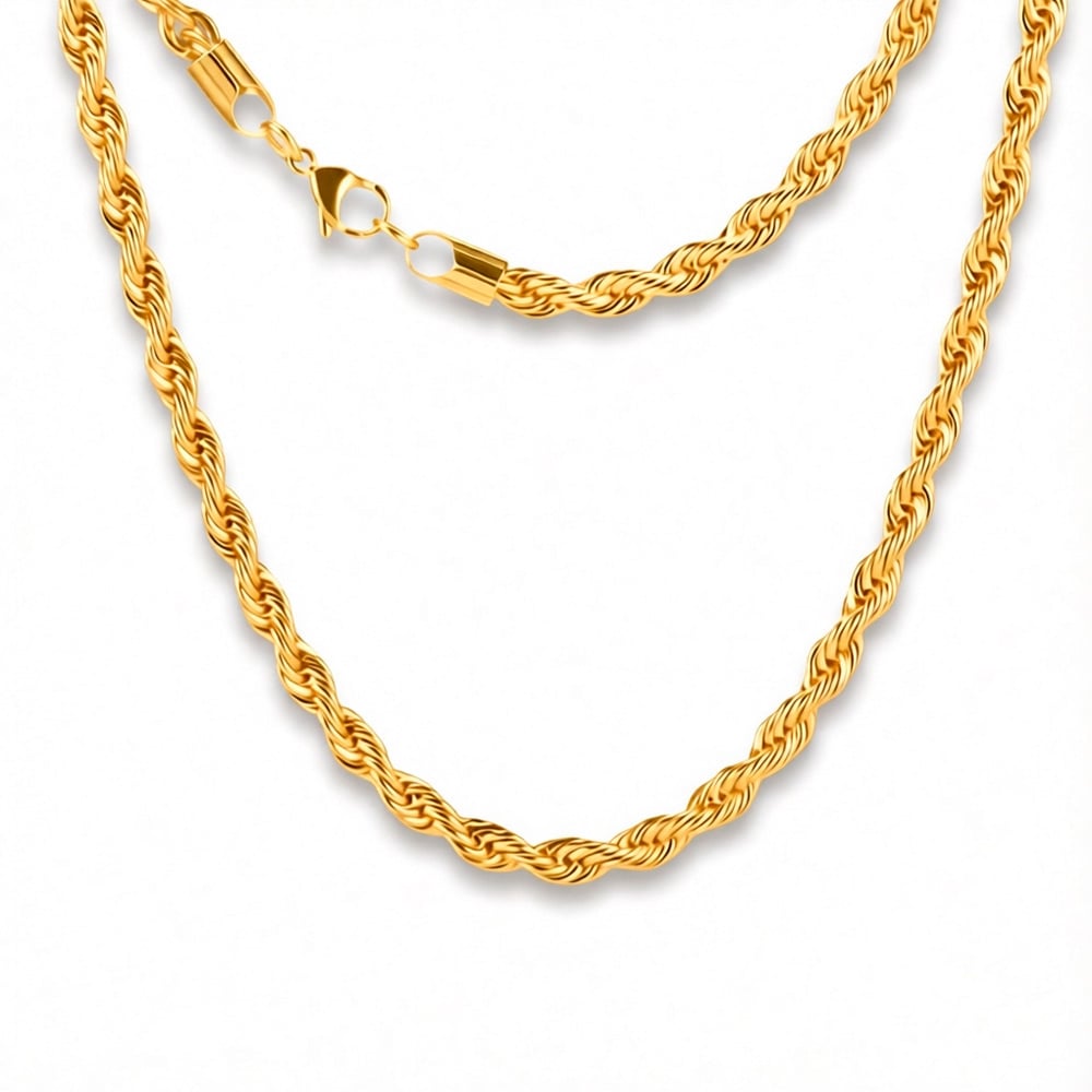 COLLAR CADENA TIPO CORDON ELEGANTE DE ACERO INOXIDABLE 60CM X 6MM - 1