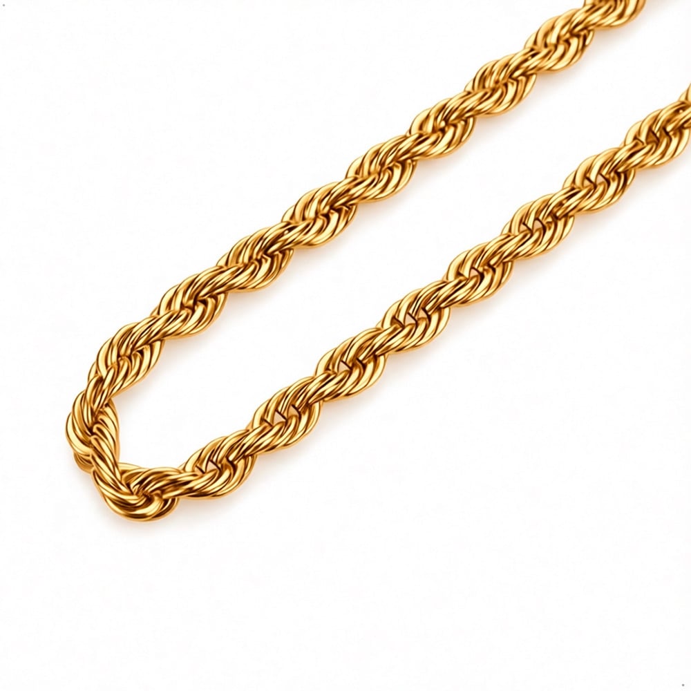 COLLAR CADENA TIPO CORDON ELEGANTE DE ACERO INOXIDABLE 60CM X 6MM - 4