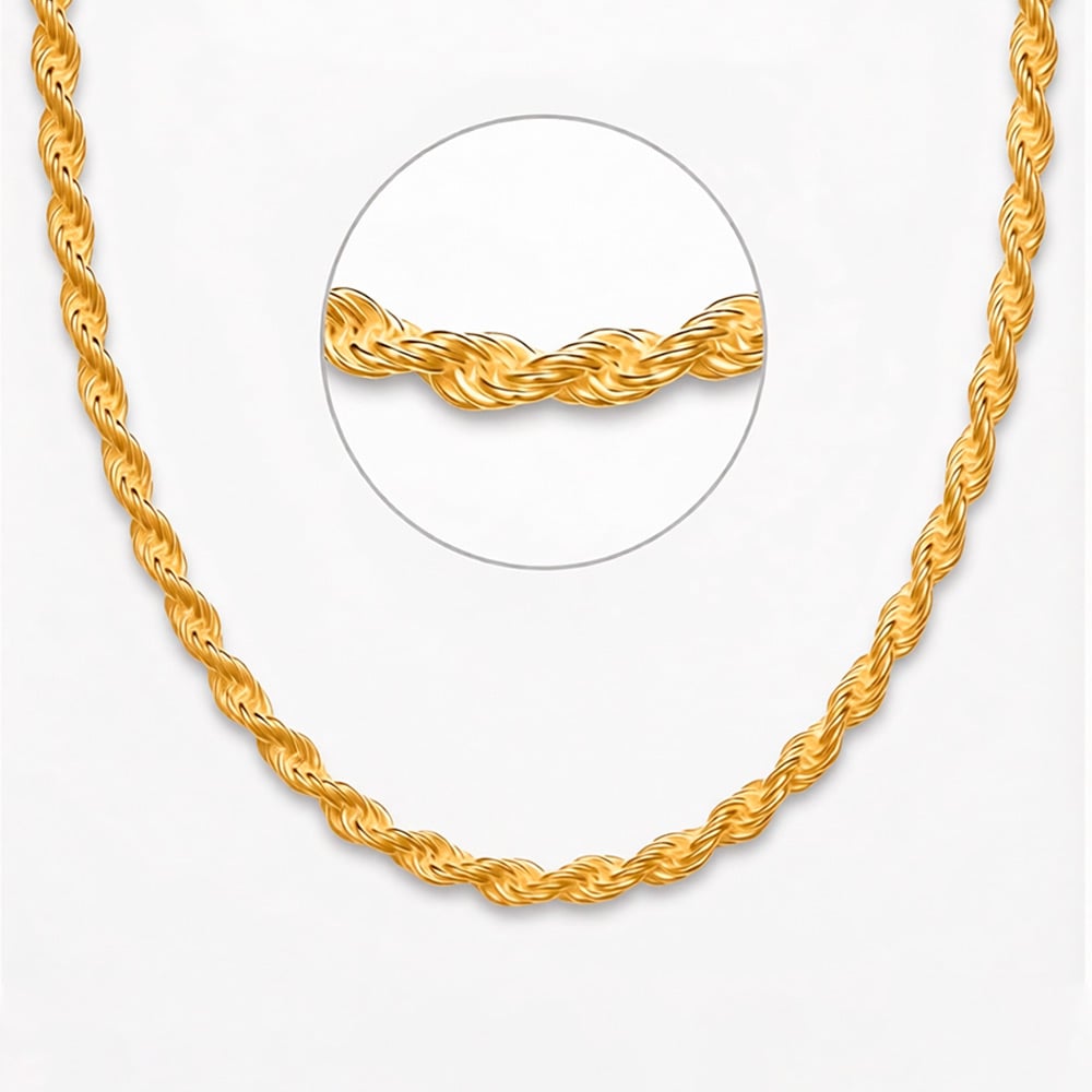 COLLAR CADENA TIPO CORDON ELEGANTE DE ACERO INOXIDABLE 60CM X 6MM - 6