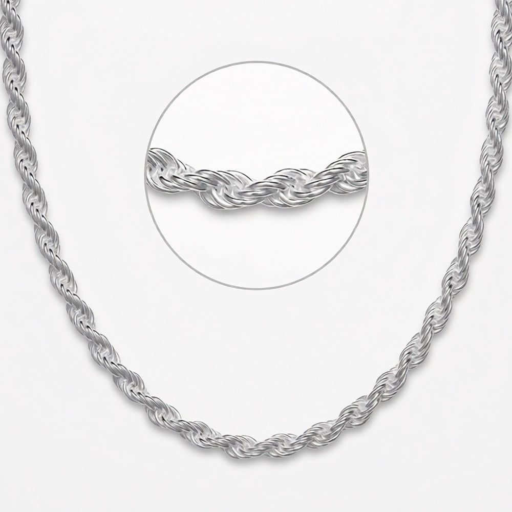 COLLAR CADENA TIPO CORDON ELEGANTE DE ACERO INOXIDABLE 60CM X 6MM - 7