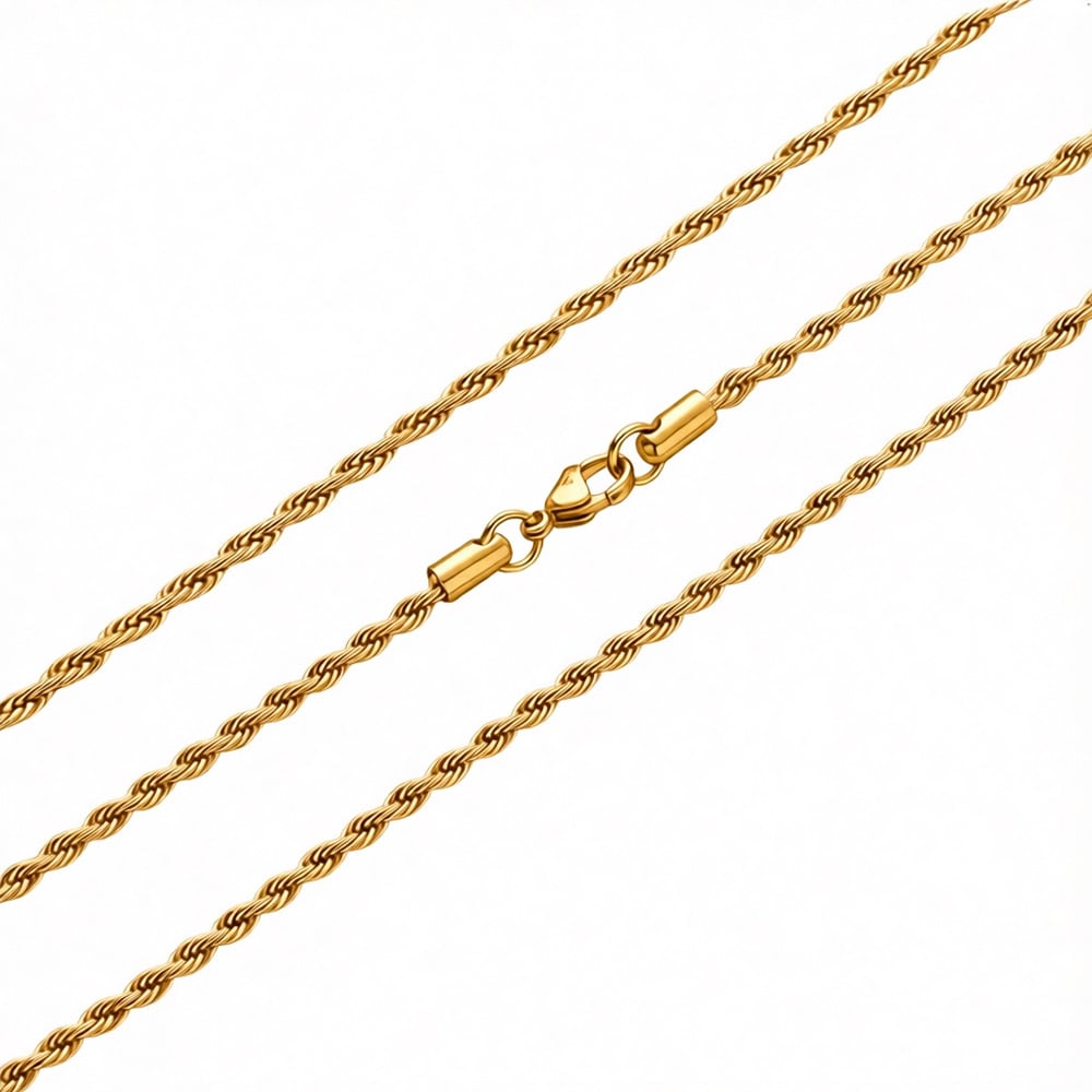 COLLAR CADENA TIPO CORDON ELEGANTE DE ACERO INOXIDABLE 60CM X 6MM - 7