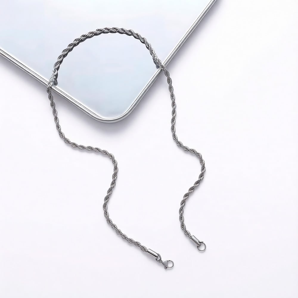 COLLAR CADENA TIPO CORDON ELEGANTE DE ACERO INOXIDABLE 60CM X 6MM - 8