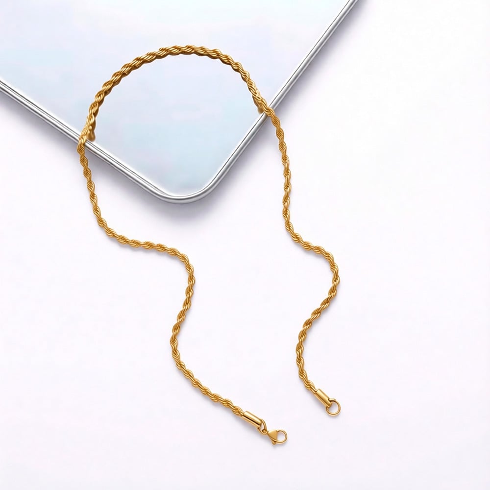 COLLAR CADENA TIPO CORDON ELEGANTE DE ACERO INOXIDABLE 60CM X 6MM - 9