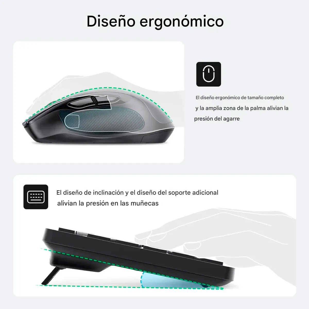 UGREEN MK006 COMBO TECLADO MOUSE INALAMBRICO 4000DPI 2.4 - 2