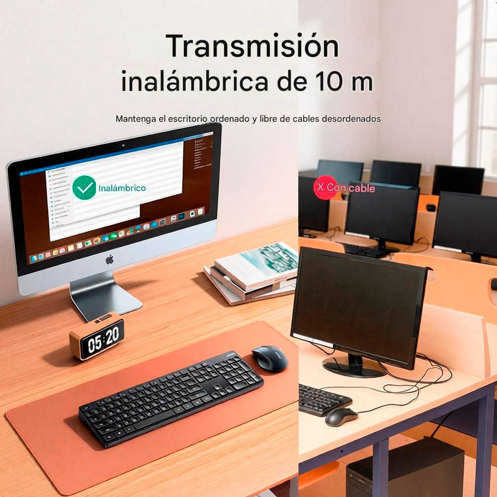 UGREEN MK006 COMBO TECLADO MOUSE INALAMBRICO 4000DPI 2.4 - 9