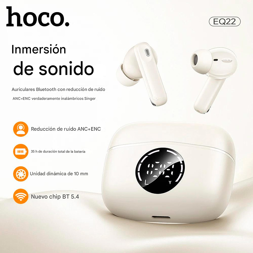 AUDÍFONOS TWS HOCO EQ22 CANCELACIÓN DE RUIDO ANC + ENC - 5