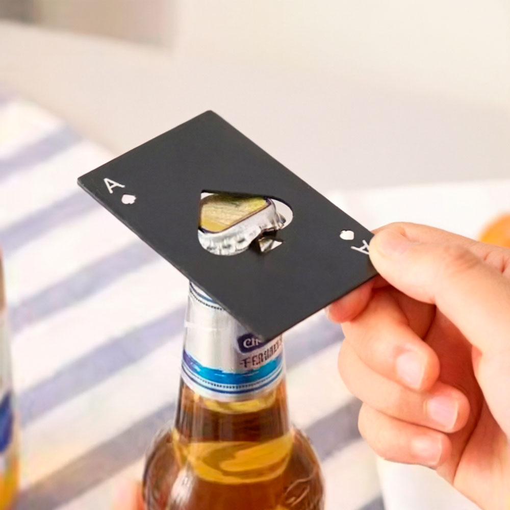 ABRIDOR DE BOTELLAS DE CERVEZA ACERO INOXIDABLE PÓKER - 6
