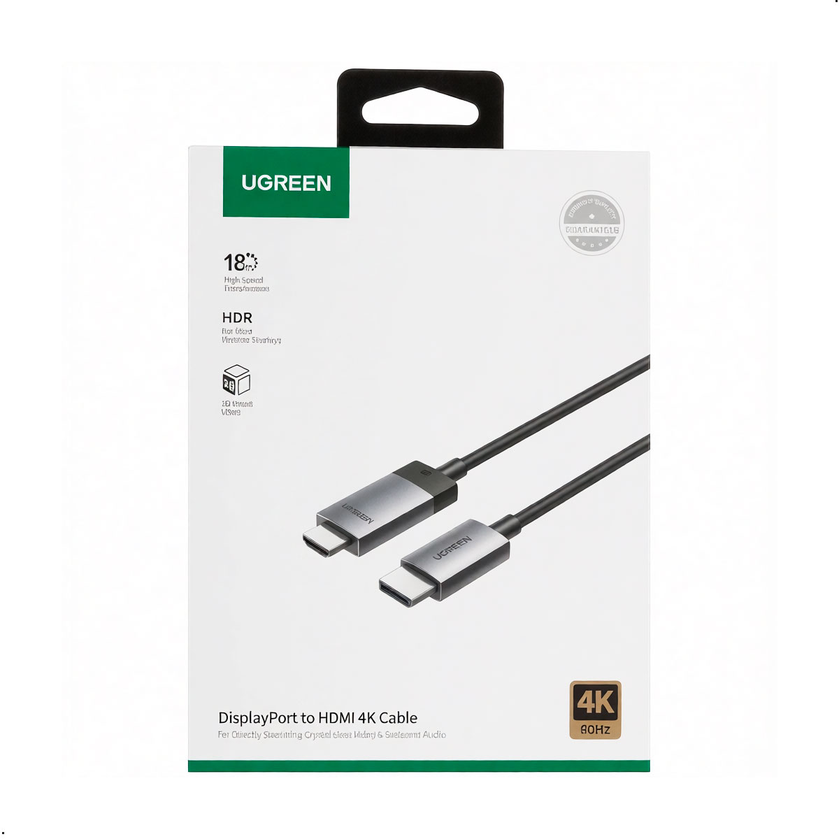 CABLE UGREEN DP119 DISPLAYPORT A HDMI ULTRA HD 4K 3M 18GBPS - 4
