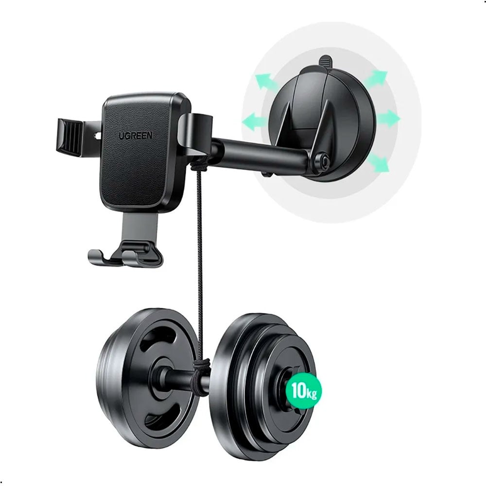 SOPORTE CELULAR AUTO UGREEN LP200 HOLDER CON VENTOSA ROTACIÓN 360° - 2