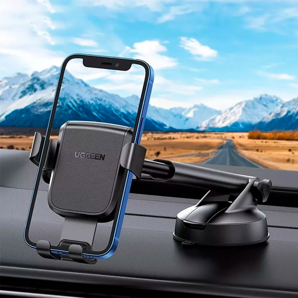 SOPORTE CELULAR AUTO UGREEN LP200 HOLDER CON VENTOSA ROTACIÓN 360° - 5