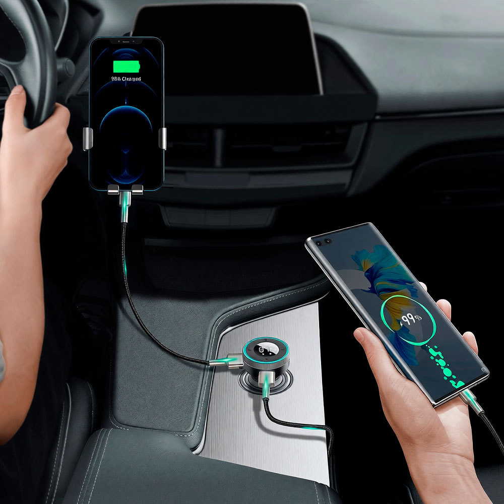 TRANSMISOR FM MP3 BASEUS BLUETOOTH 5.0 CARGADOR AUTO USB 2 - 4