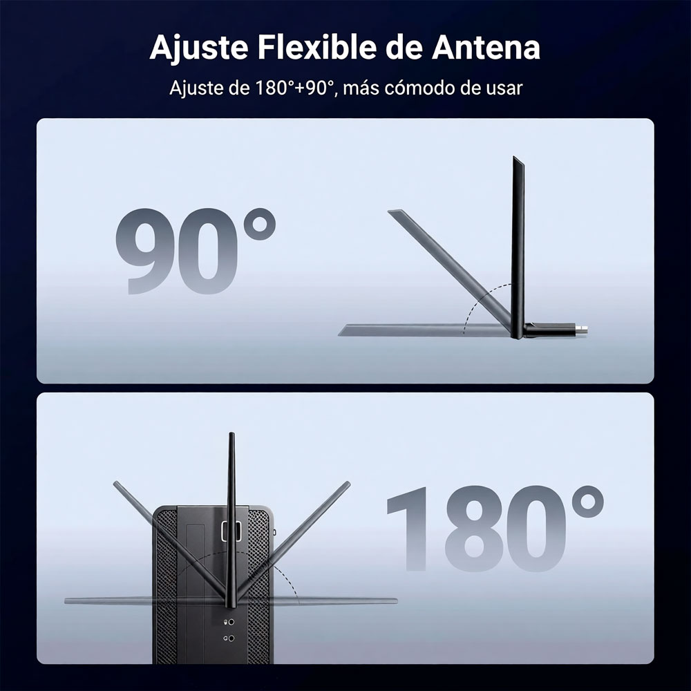 ADAPTADOR WIFI USB UGREEN AX900 CM763 DUAL BAND 2.4G 5G WIFI - 8