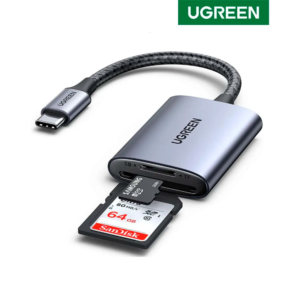 LECTOR DE TARJETA UGREEN CM401 USB-C 2 EN 1 PARA SD MICRO SD - 1