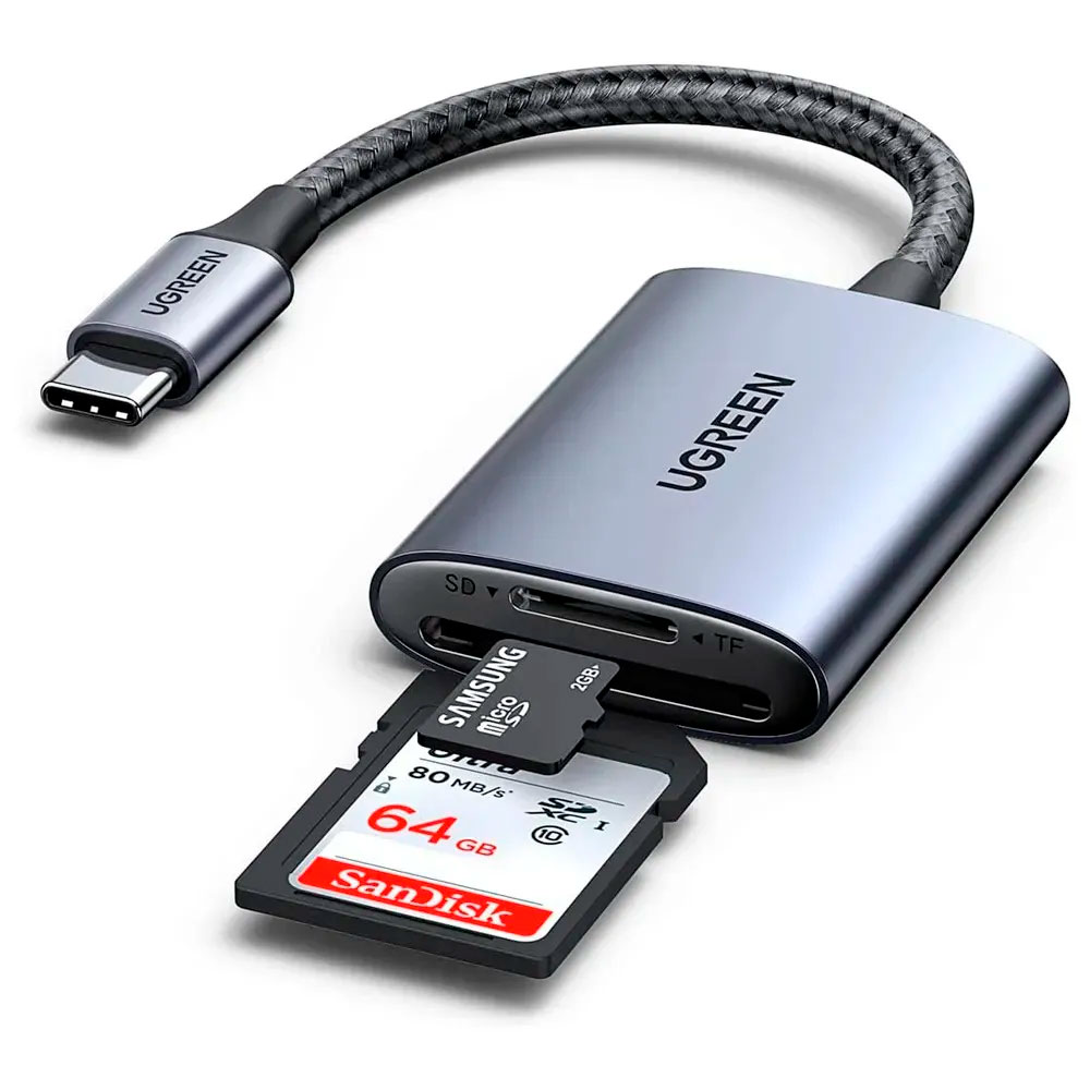 LECTOR DE TARJETA UGREEN CM401 USB-C 2 EN 1 PARA SD MICRO SD - 5