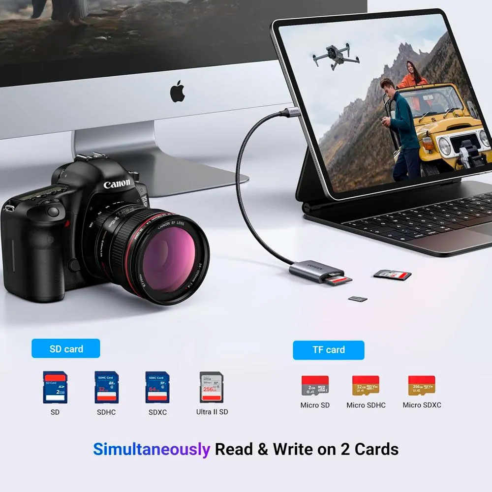 LECTOR DE TARJETA UGREEN CM401 USB-C 2 EN 1 PARA SD MICRO SD - 8