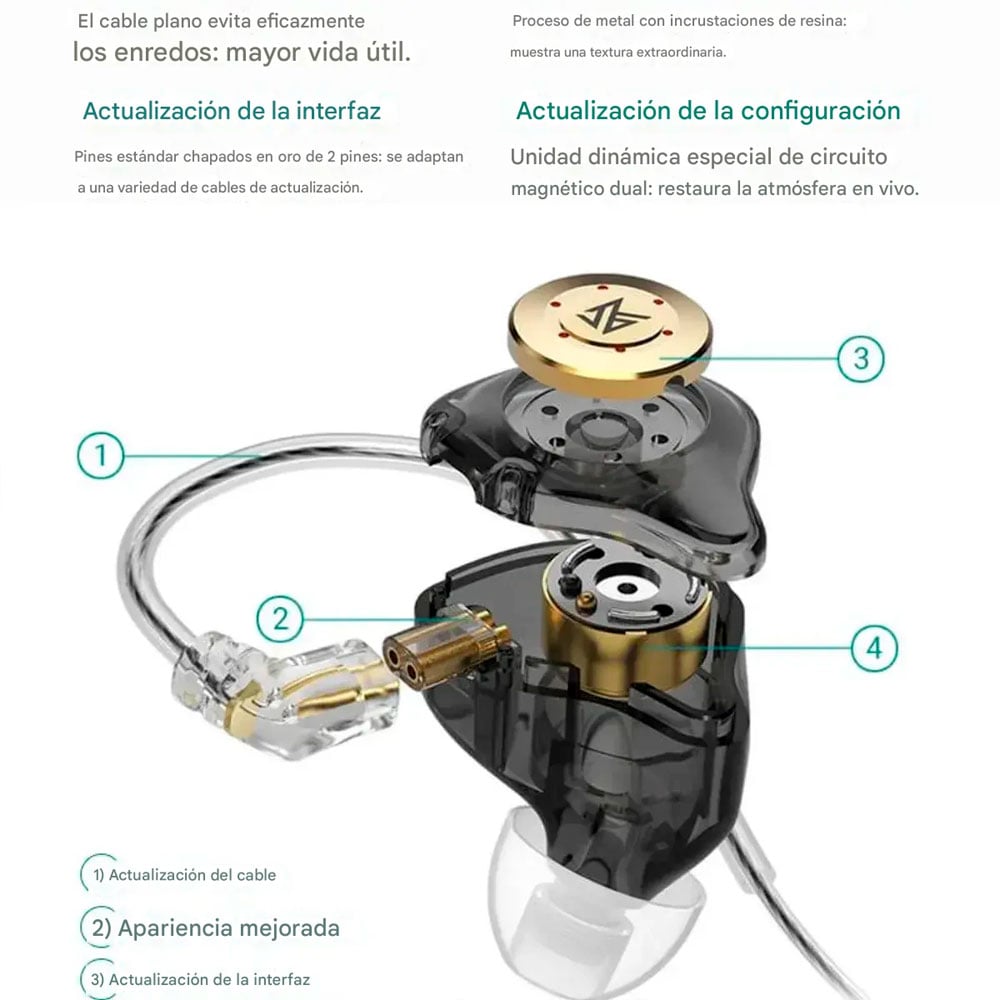 AUDÍFONOS KZ EDX PRO - CON MICRÓFONO - HIFI ALTA DEFINICIÓN - 2