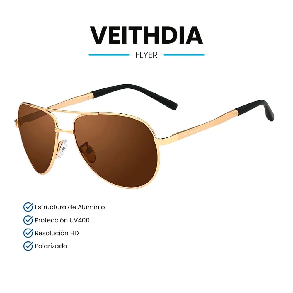 GAFAS DE SOL AVIADOR POLARIZADOS UV 400 VEITHDIA 1306 UNISEX - 4