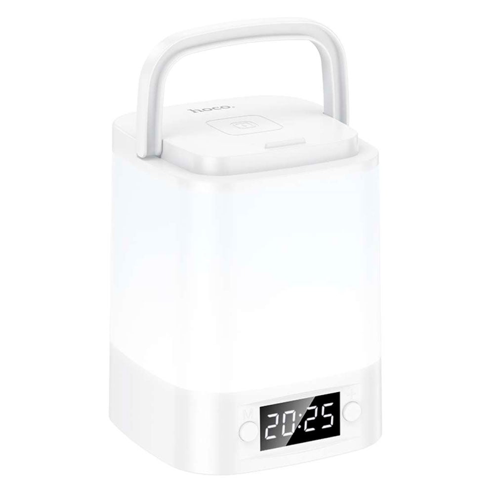 LAMPARA LUZ LED HOCO HX15 3 TONOS D LUZ CON RELOJ RECARGABLE - 6