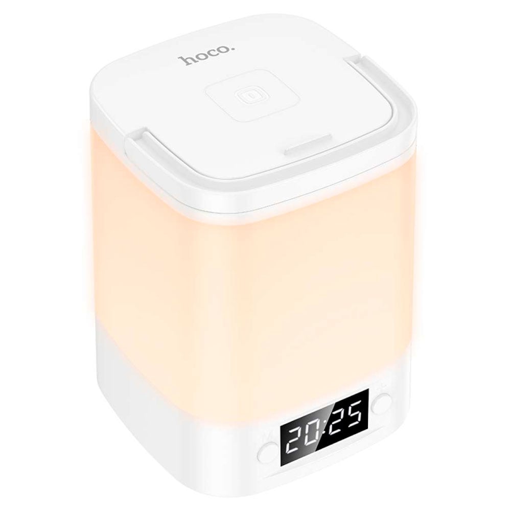 LAMPARA LUZ LED HOCO HX15 3 TONOS D LUZ CON RELOJ RECARGABLE - 7