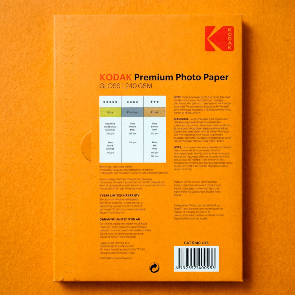 PAPEL FOTOGRÁFICO KODAK A4 240G GLOSS X20 HOJAS PREMIUM - 2