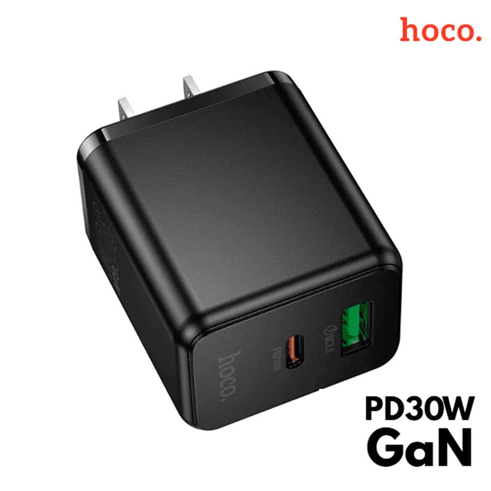 CARGADOR RAPIDO DOBLE PUERTO HOCO 30W + CABLE USB C A C 1MTS - 5
