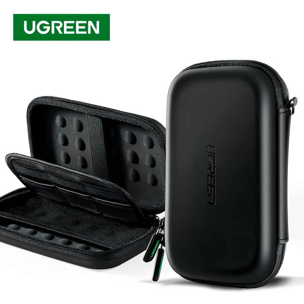 ESTUCHE RÍGIDO PARA DISCO DURO CABLES MEMORIAS UGREEN LP128 - 1