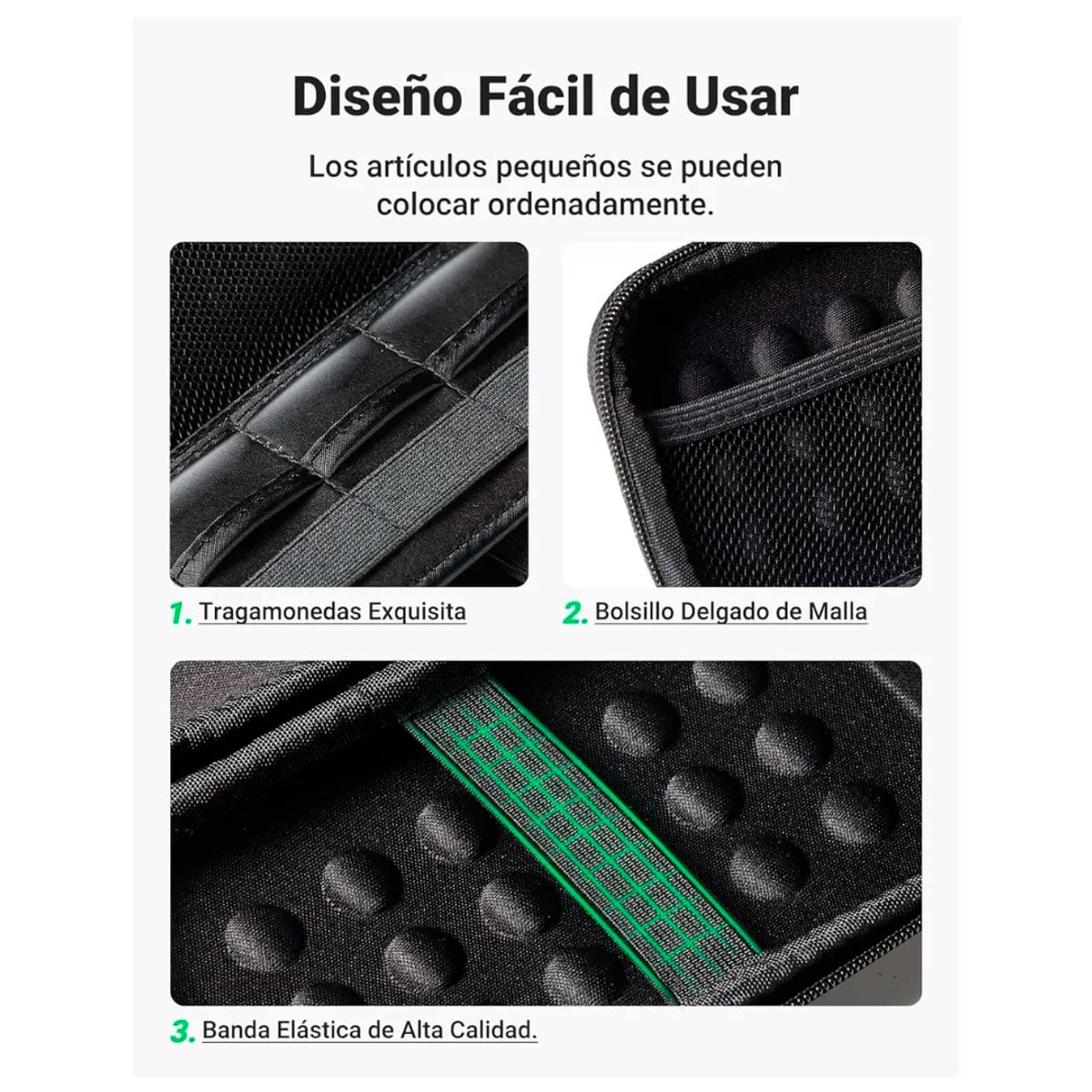 ESTUCHE RÍGIDO PARA DISCO DURO CABLES MEMORIAS UGREEN LP128 - 5