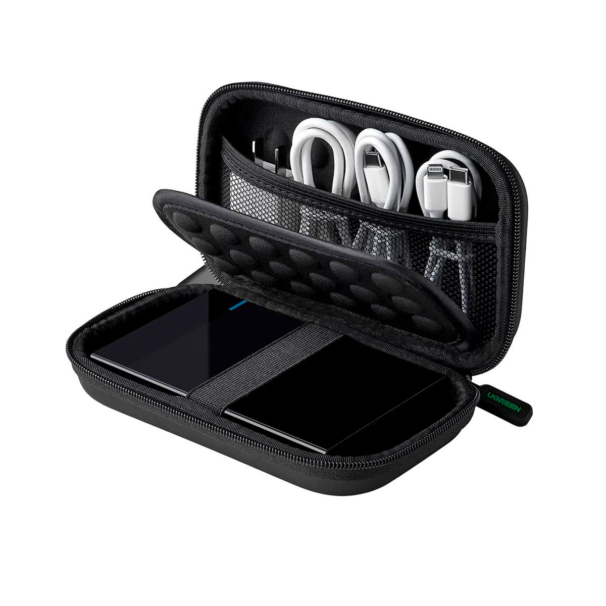 ESTUCHE RÍGIDO PARA DISCO DURO CABLES MEMORIAS UGREEN LP128 - 6