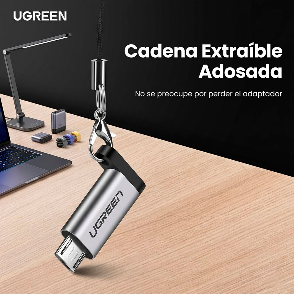 ADAPTADOR UGREEN MICRO USB MACHO A USB TIPO C HEMBRA OTG - 4