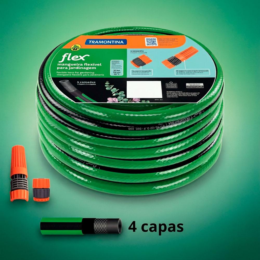 MANGUERA TRAMONTINA FLEX 20 METROS 4 CAPAS COMPLETA - 3