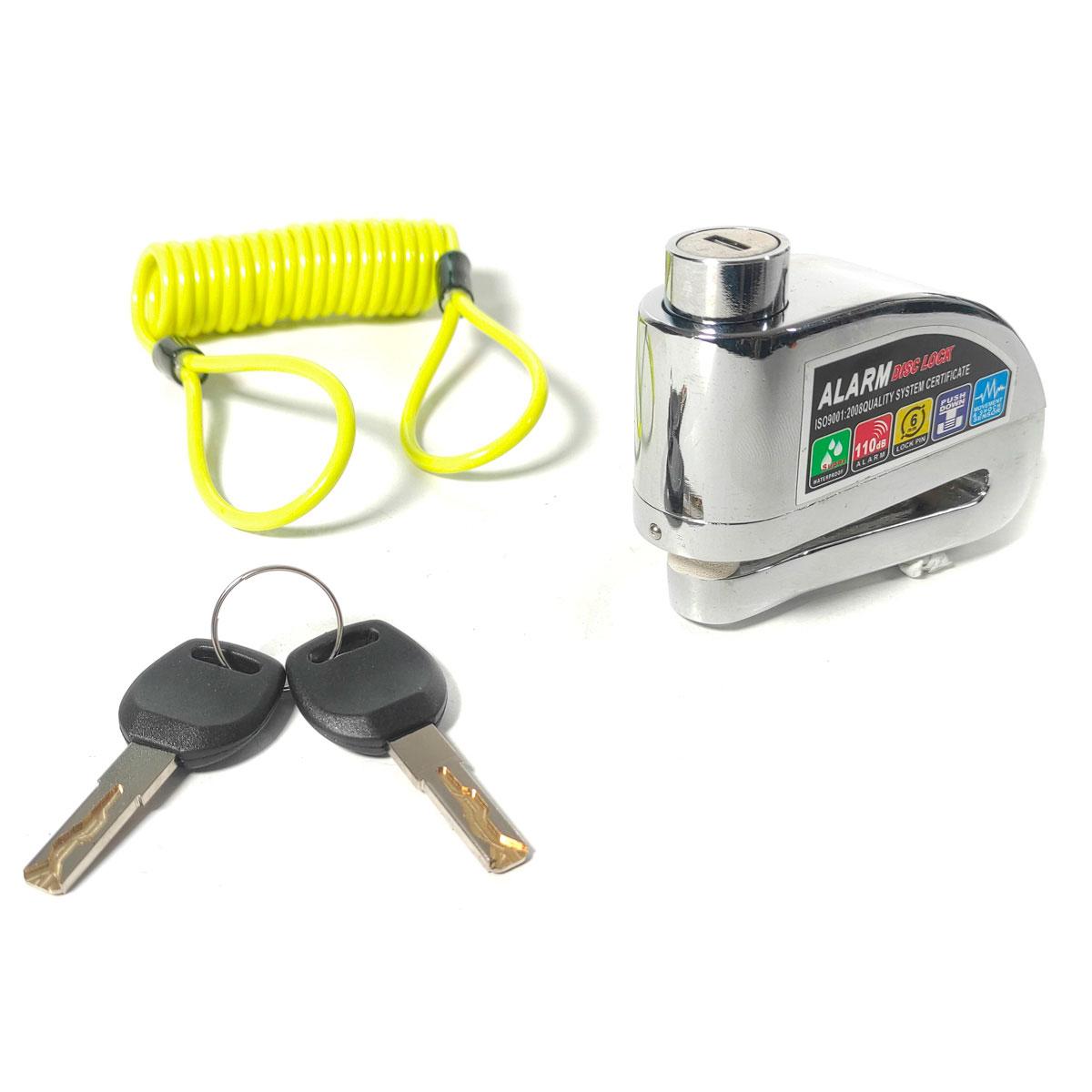 CANDADO DISCO MOTO KMASTER KM8004 CON CABLE RECORDATORIO - 1