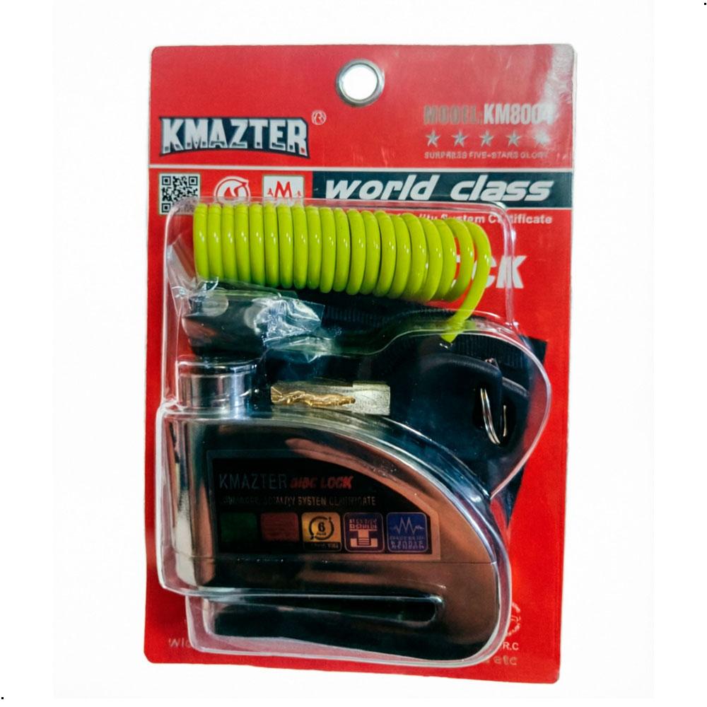 CANDADO DISCO MOTO KMASTER KM8004 CON CABLE RECORDATORIO - 2