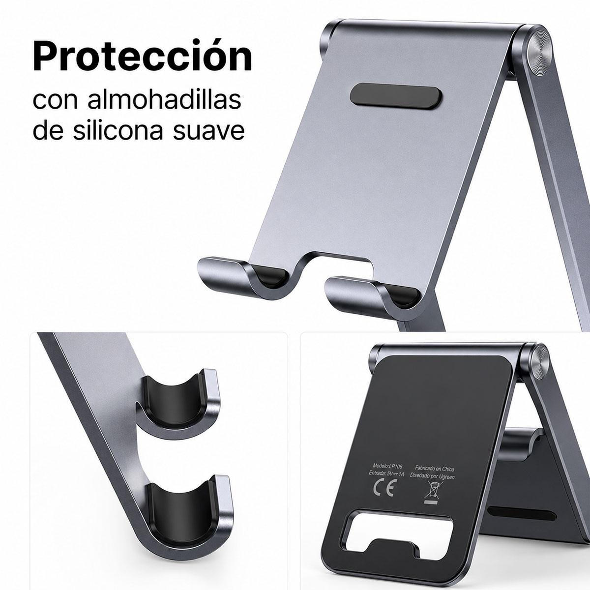 SOPORTE CELULAR UGREEN LP263 PLEGABLE AJUSTABLE DE ALUMINIO - 5