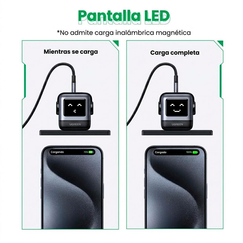CARGADOR UGREEN CD359 USB C 30W GAN CARGA RÁPIDA UNO ROBOT - 4